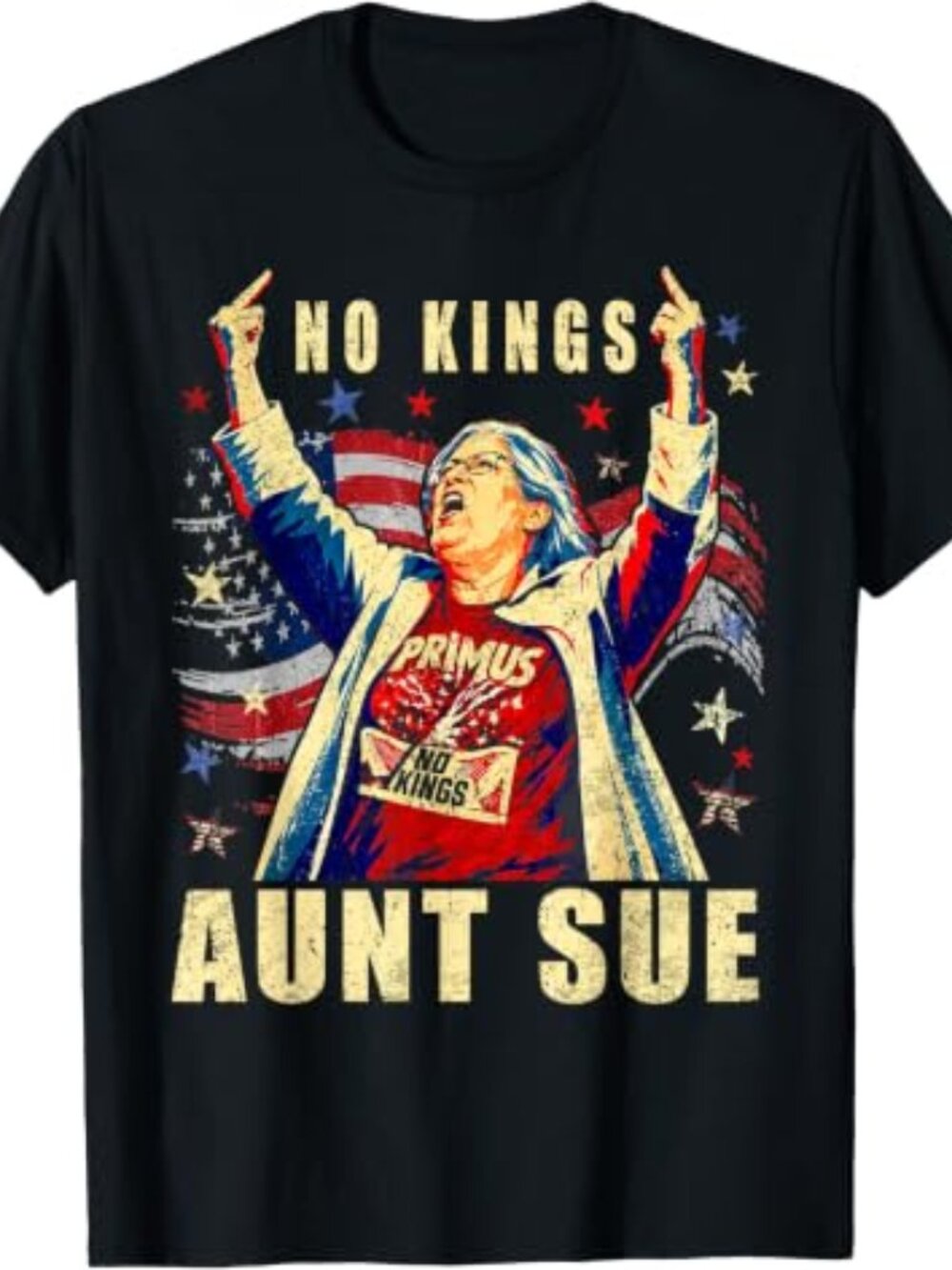 Aunt Sue Middle Finger Trump Rally Graphic Funny T-Shirt